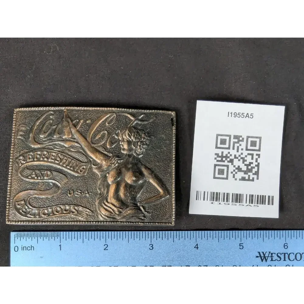 Vintage Coca-Cola Belt Buckle Refreshing and Delicious Girl Motif Brass Tone ...